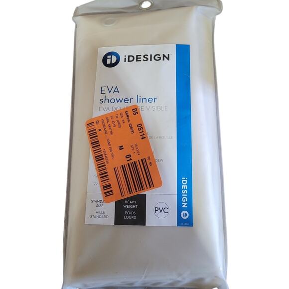 iDesign Waterproof, Metal Grommets Shower Liner (5.5 Gauge), 72" x 72", Frost - Picture 2 of 5